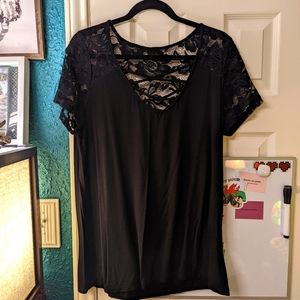 🛍️ Torrid Criss-Cross Black Lace Top